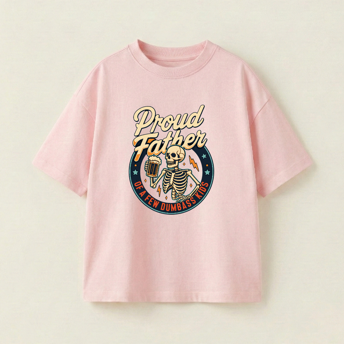 Proud Father Oversized Heavyweight Tee - Strawberry Pink - XL