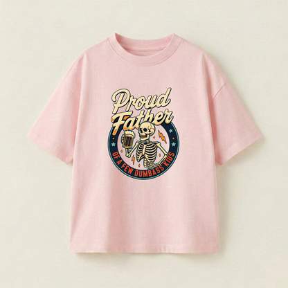 Proud Father Oversized Heavyweight Tee - Strawberry Pink - M