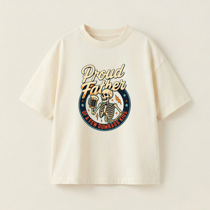Proud Father Oversized Heavyweight Tee - Cream - L