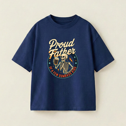Proud Father Oversized Heavyweight Tee - Navy - XXL