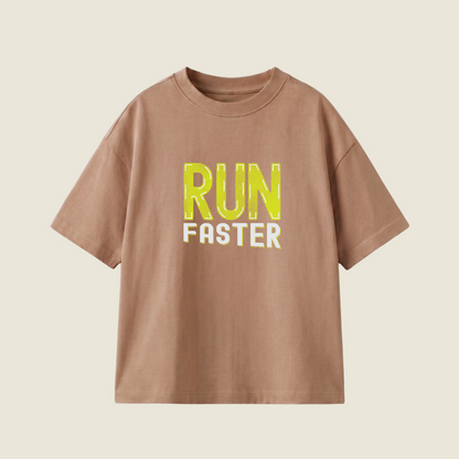 Run Faster Oversized Heavyweight Tee - Cocoa - XL
