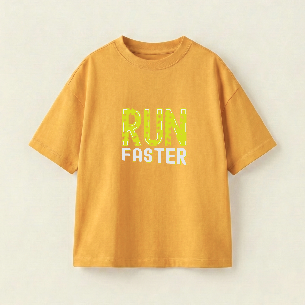Run Faster Oversized Heavyweight Tee - Mustard Yellow - XXL