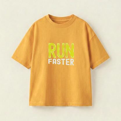 Run Faster Oversized Heavyweight Tee - Mustard Yellow - XXL