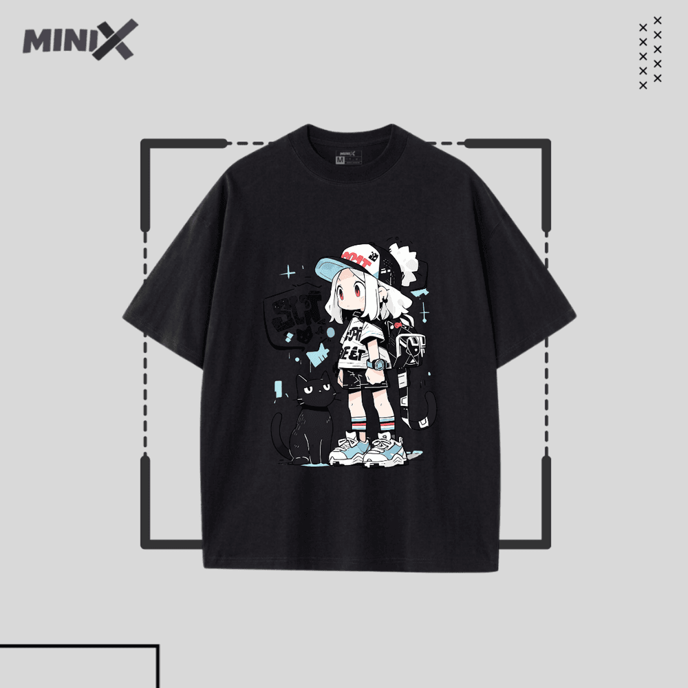 Sleepy Cat Minix 1 Front Side - Black - XL