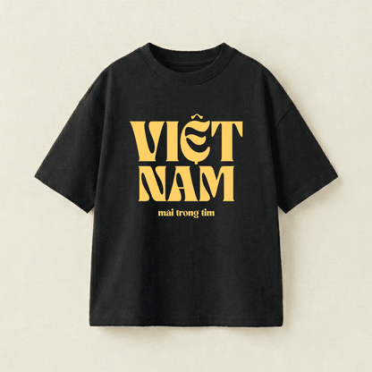 Vietnam - Forever In Our Hearts Oversized Heavyweight Tee - Black - XL