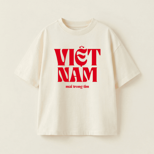Vietnam Forever In Our Hearts Oversized Heavyweight Tee - Premium PET Print Mockup