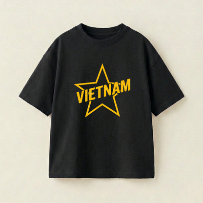 Vietnam Oversized Heavyweight Tee - Premium PET Print Mockup